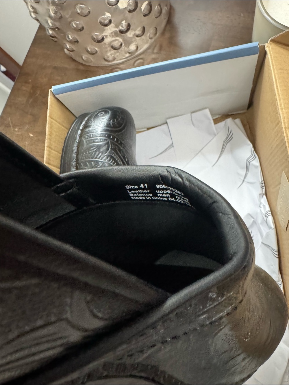 Dansko Black Embossed Leather Slip-On Clogs - Picture 6 of 6